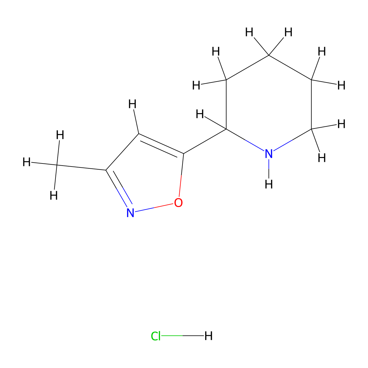 2-(3-Methyl-1,2-oxazol-5-yl)piperidine hydrochloride molecular structure, CAS 1822934-00-8