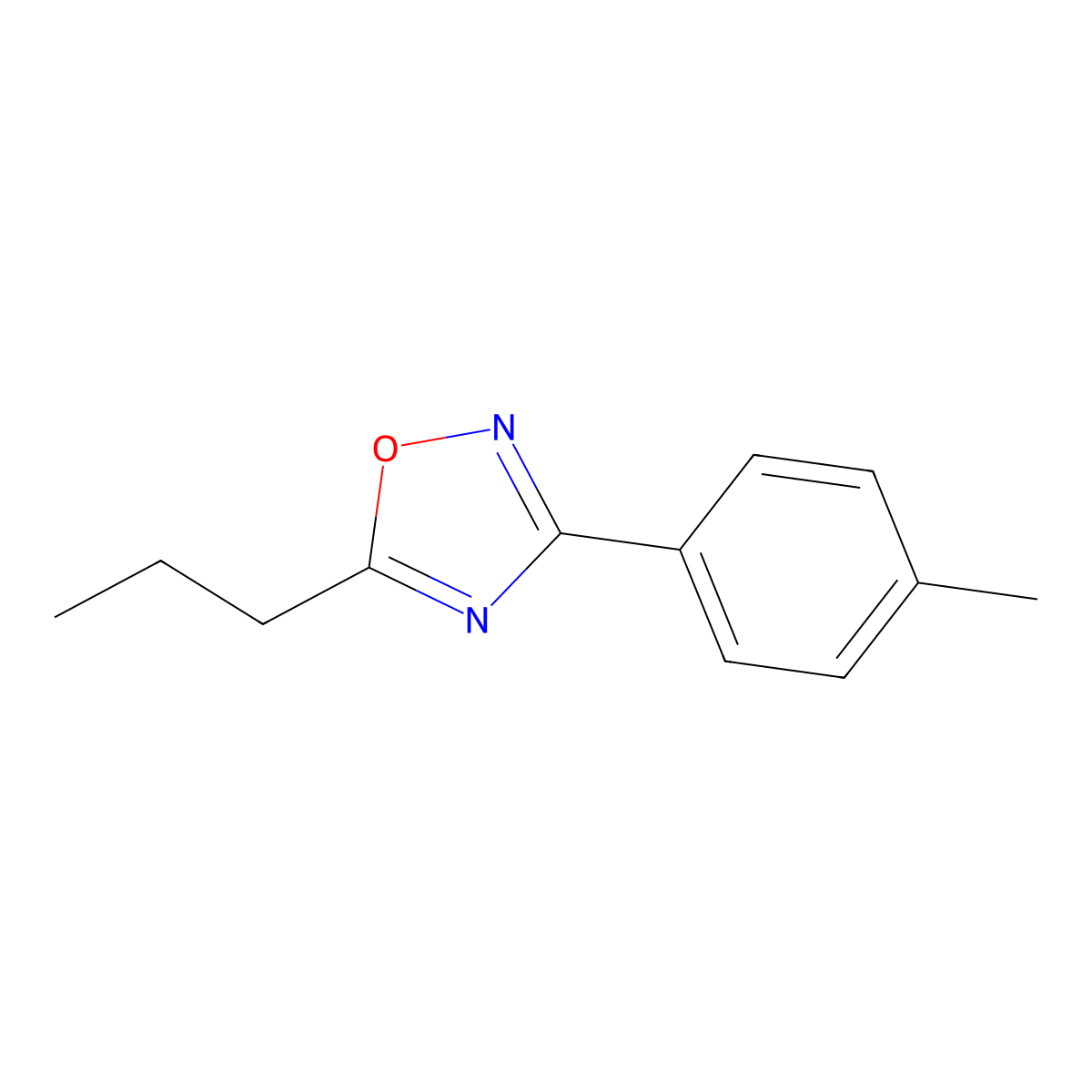 5-Propyl-3-p-tolyl-1,2,4-oxadiazole molecular structure, CAS 182295-26-7