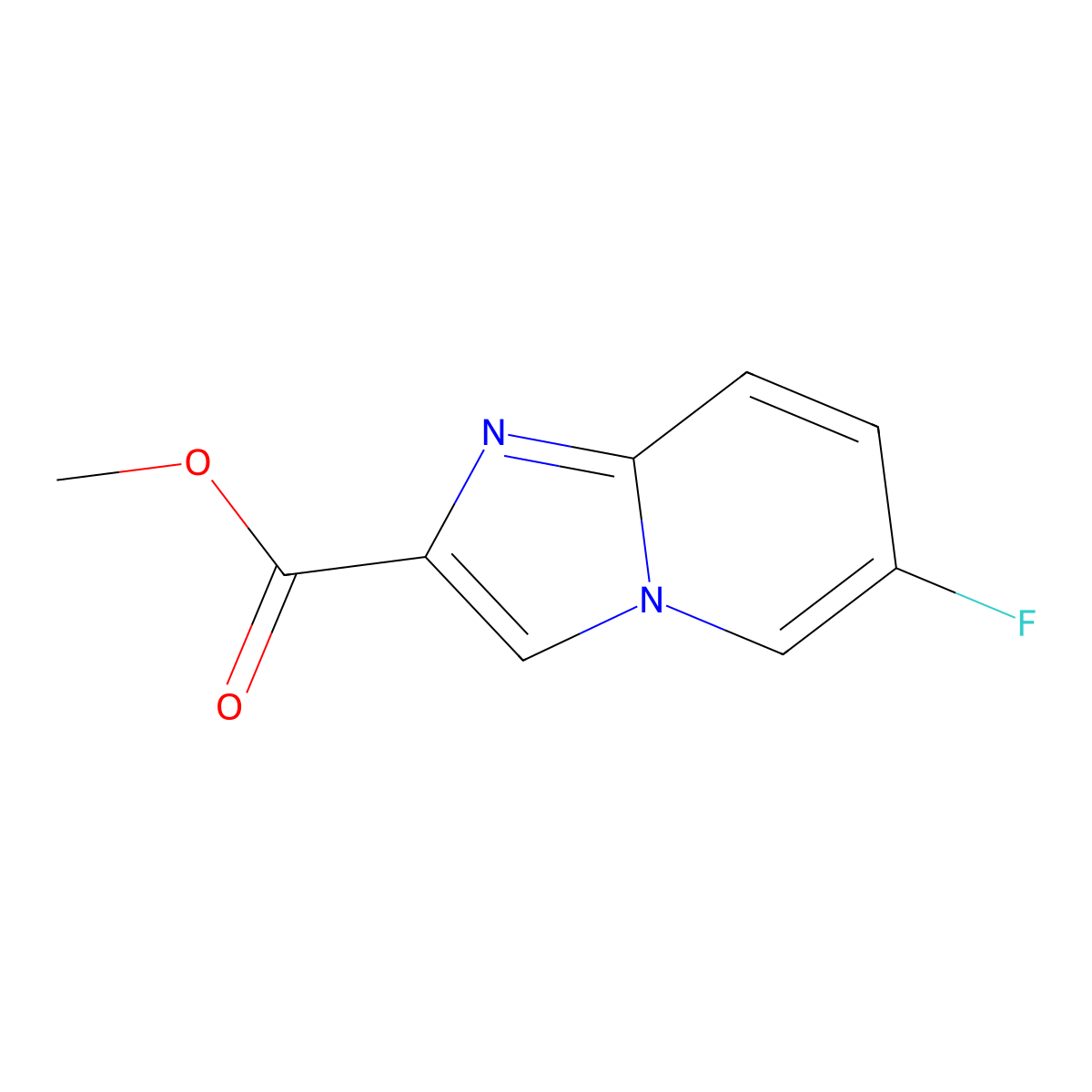 Methyl 6-fluoroimidazo[1,2-a]pyridine-2-carboxylate molecular structure, CAS 1822957-18-5
