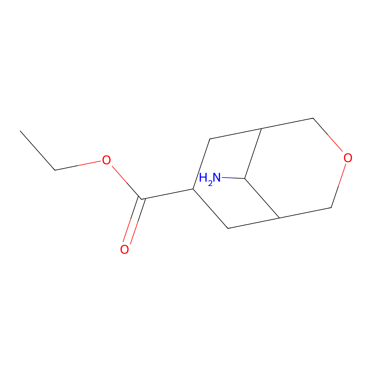 Ethyl 9-amino-3-oxabicyclo[3.3.1]nonane-7-carboxylate molecular structure, CAS 1822959-98-7