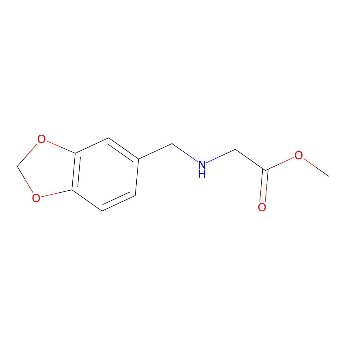 Methyl 2-{[(1,3-dioxaindan-5-yl)methyl]amino}acetate molecular structure, CAS 182296-67-9