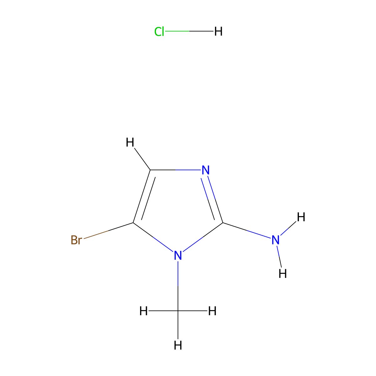 5-bromo-1-methyl-1H-imidazol-2-amine hydrochloride molecular structure, CAS 1822966-76-6