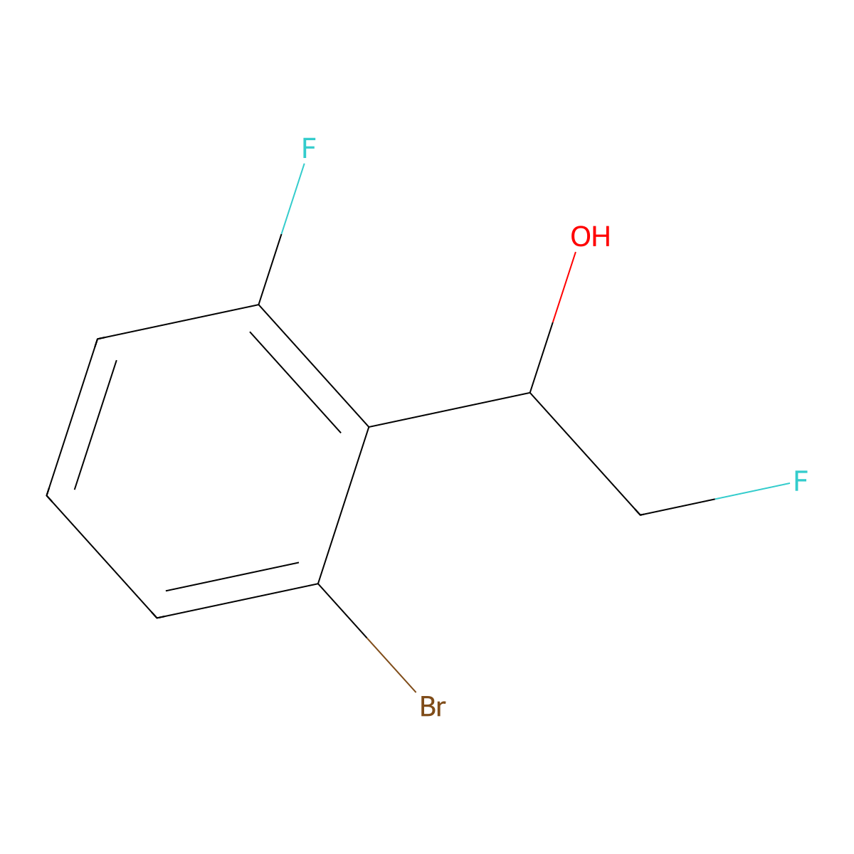 1-(2-Bromo-6-fluorophenyl)-2-fluoroethan-1-ol molecular structure, CAS 1822973-11-4