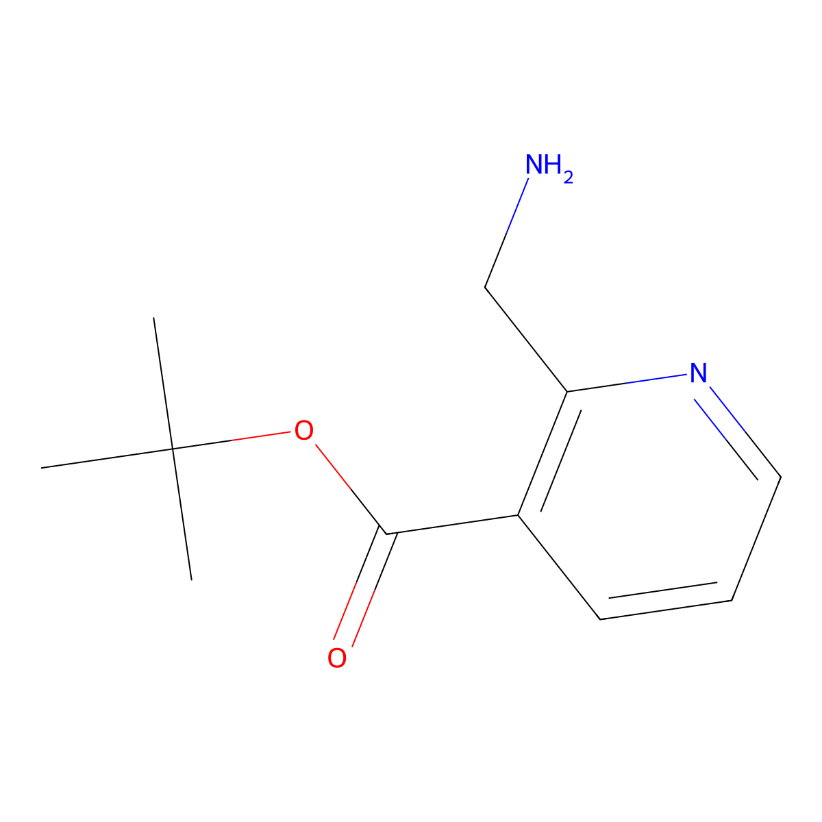 Tert-butyl 2-(aminomethyl)pyridine-3-carboxylate molecular structure, CAS 1822976-57-7