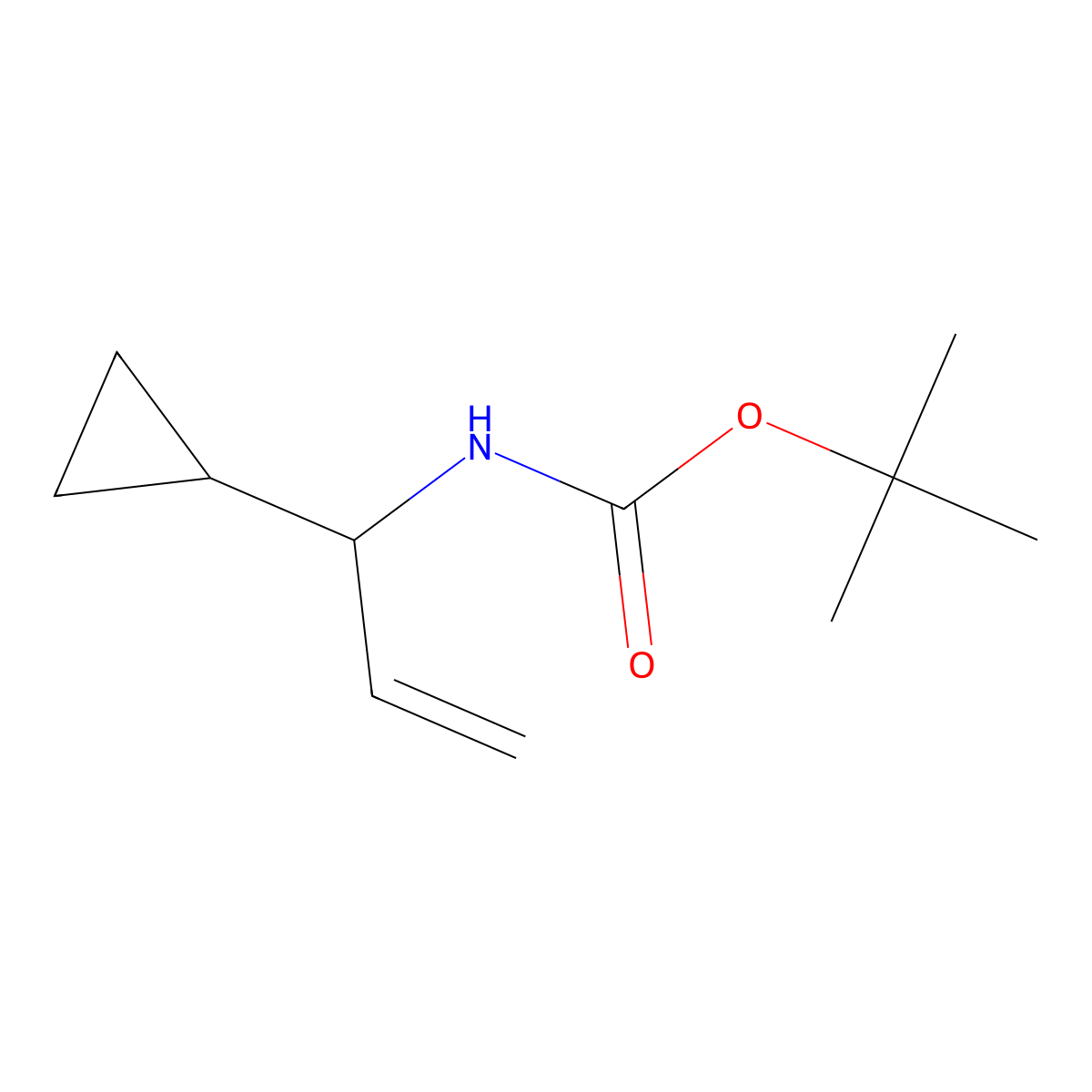 tert-butyl N-(1-cyclopropylprop-2-en-1-yl)carbamate molecular structure, CAS 1822976-89-5