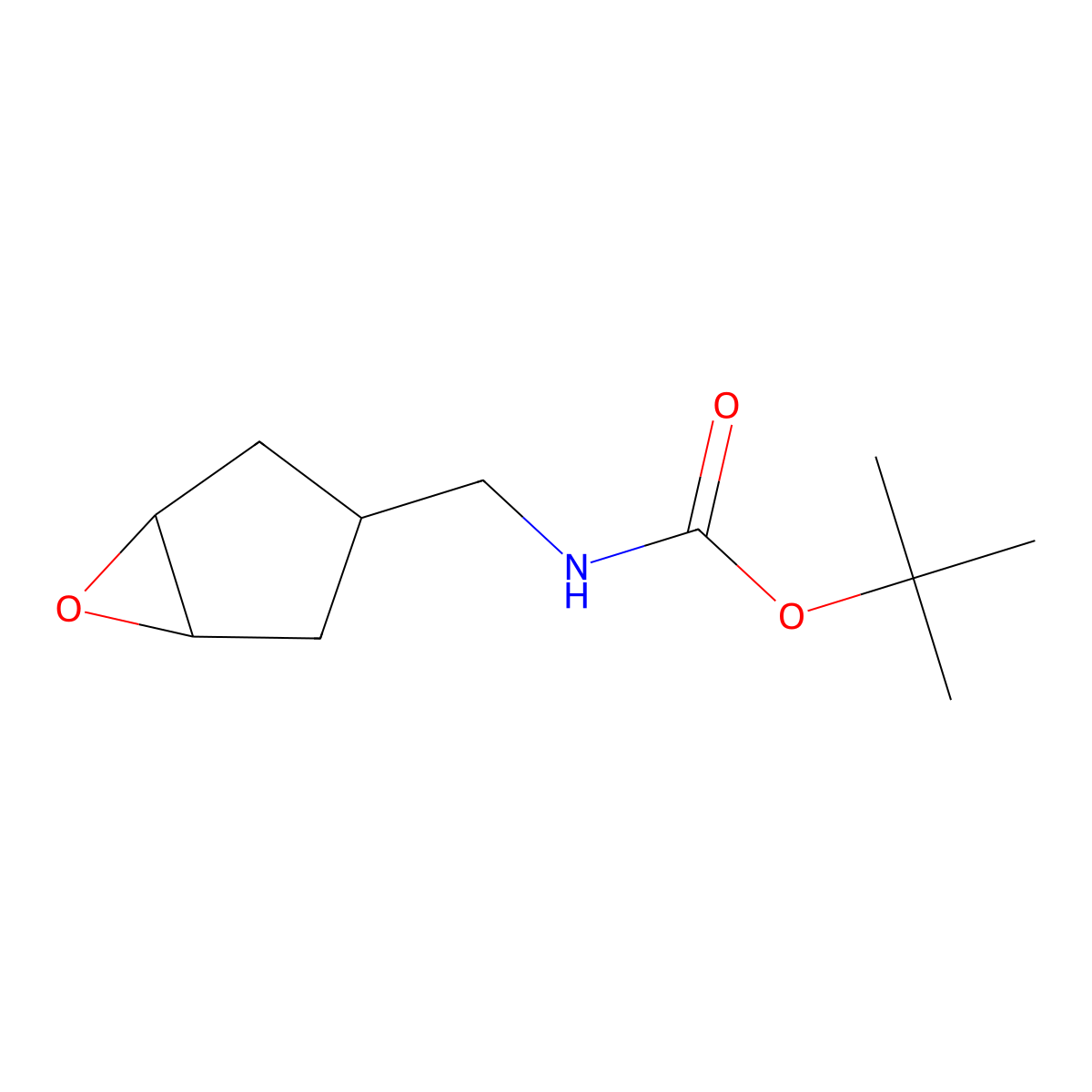 Tert-butyl N-(6-oxabicyclo[3.1.0]hexan-3-ylmethyl)carbamate molecular structure, CAS 1822978-75-5