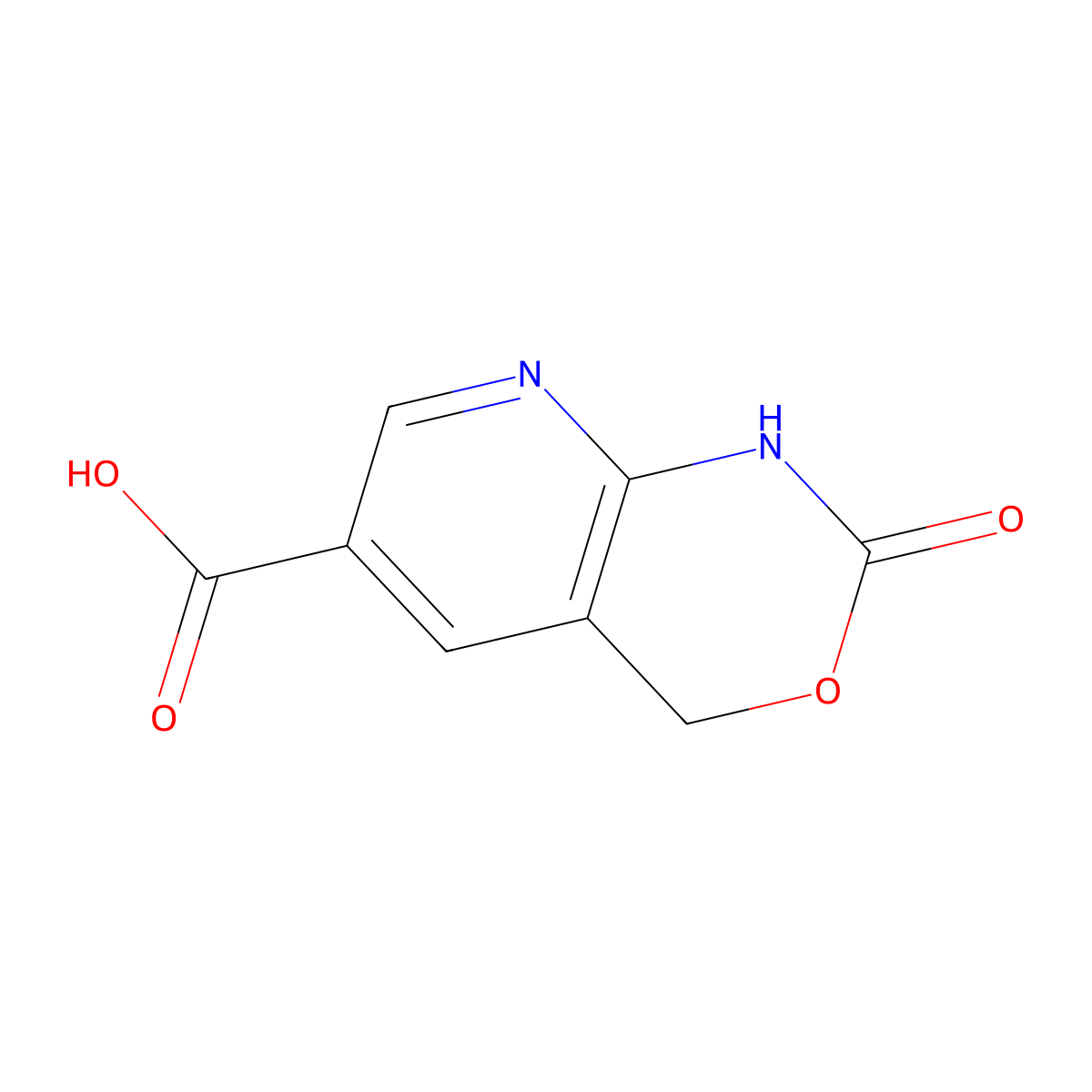 2-Oxo-1H,2H,4H-pyrido[2,3-D][1,3]oxazine-6-carboxylic acid molecular structure, CAS 1822978-89-1