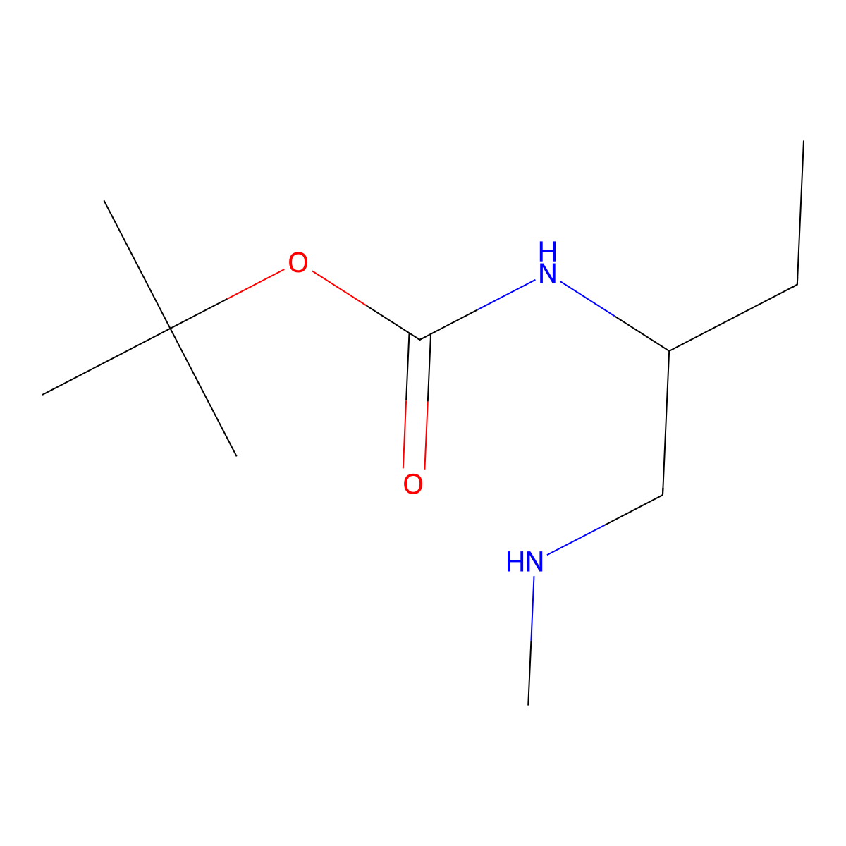 tert-butyl N-[1-(methylamino)butan-2-yl]carbamate molecular structure, CAS 1822980-90-4