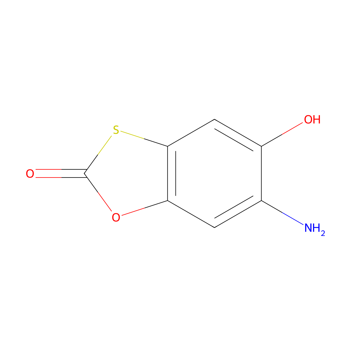 6-amino-5-hydroxy-2H-1,3-benzoxathiol-2-one molecular structure, CAS 1822981-28-1