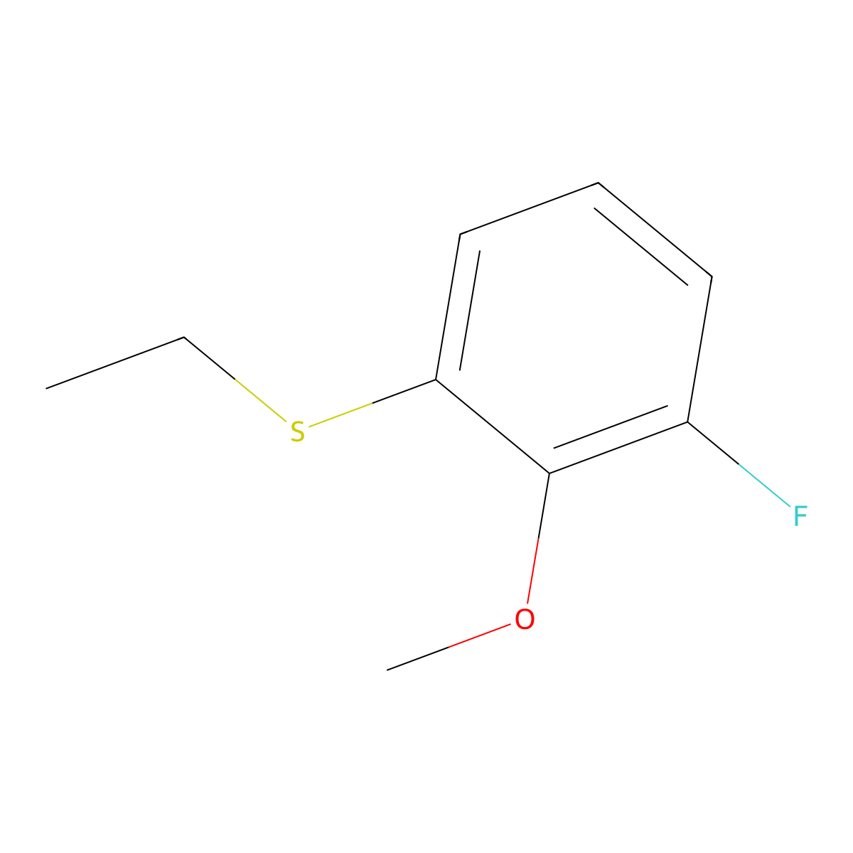 1-(Ethylthio)-3-fluoro-2-methoxybenzene molecular structure, CAS 1822982-29-5