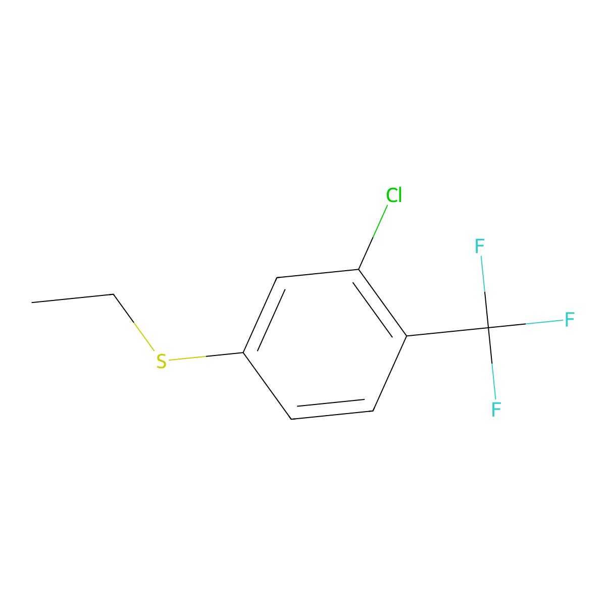 2-Chloro-4-(ethylthio)-1-(trifluoromethyl)benzene molecular structure, CAS 1822982-39-7