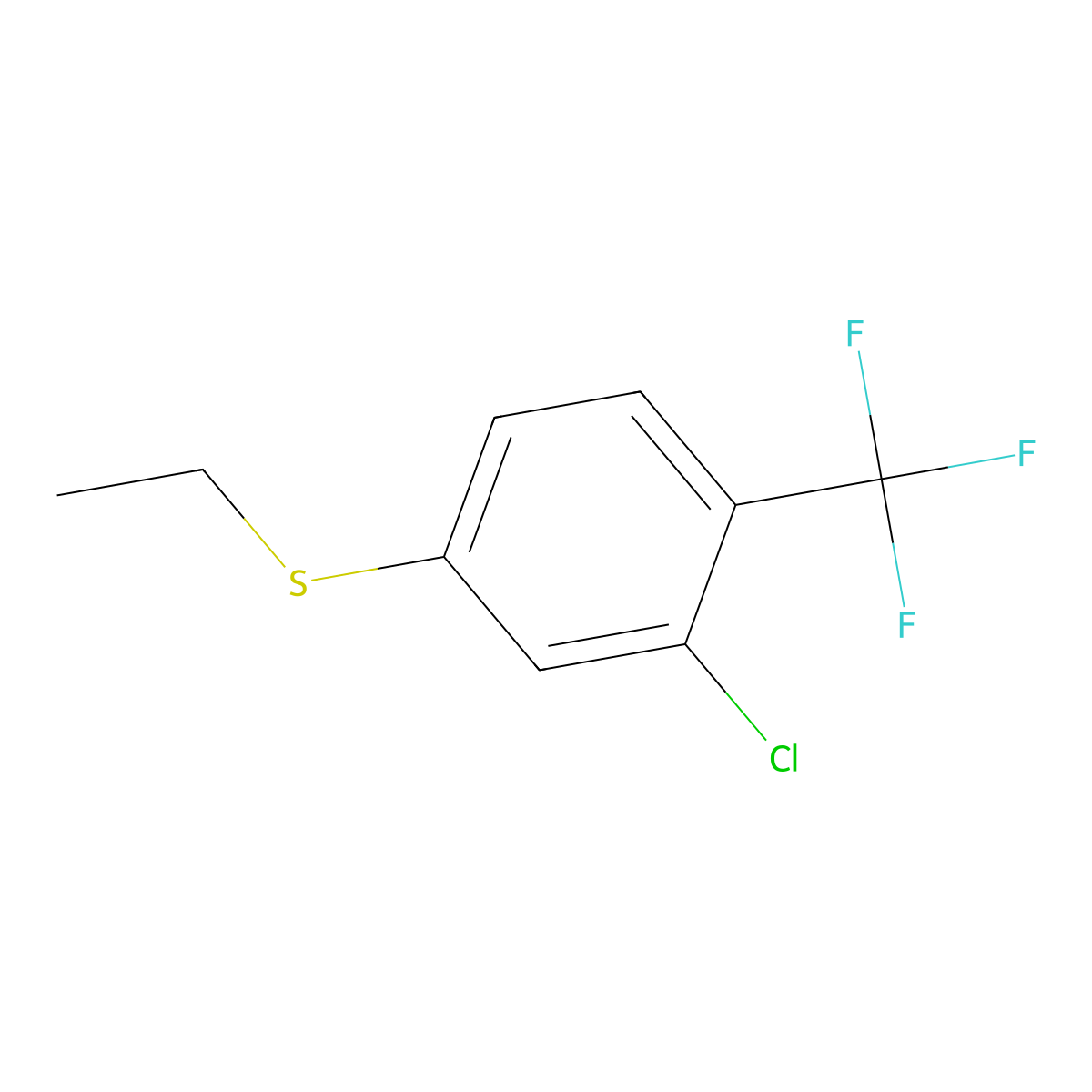 2-Chloro-4-(ethylthio)-1-(trifluoromethyl)benzene molecular structure, CAS 1822982-39-7