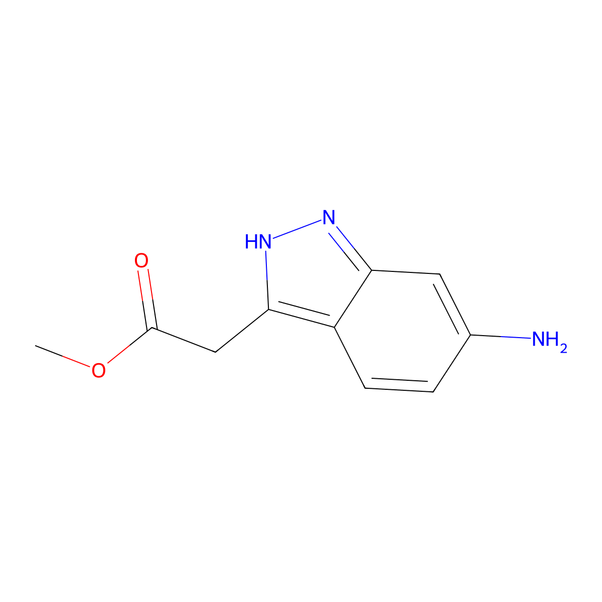Methyl 2-(6-amino-1H-indazol-3-yl)acetate molecular structure, CAS 1822984-76-8
