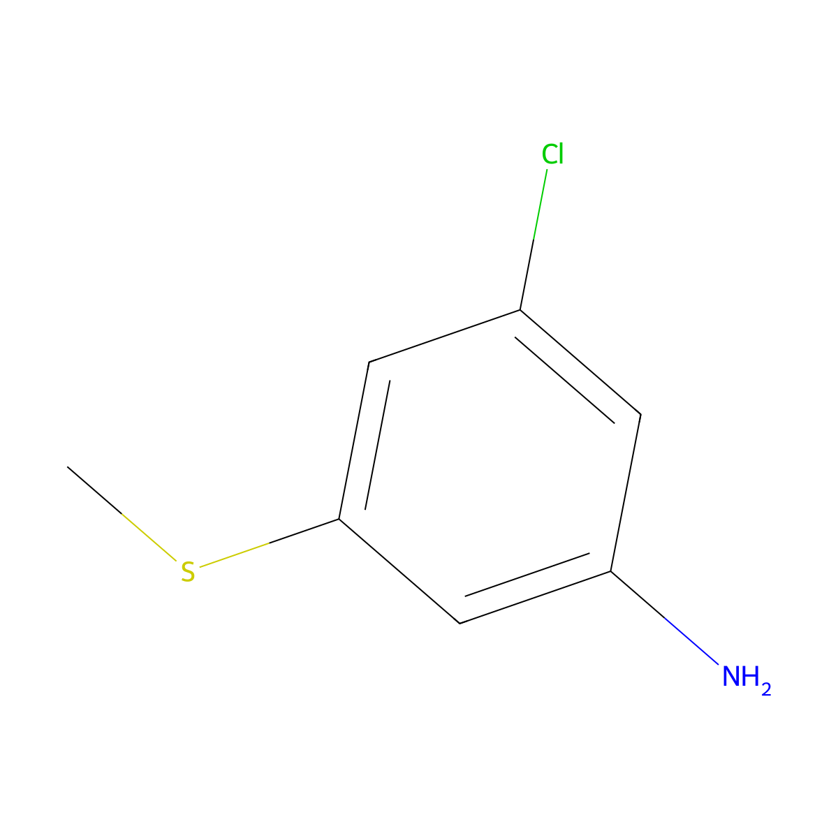 3-Chloro-5-(methylsulfanyl)aniline molecular structure, CAS 1822986-10-6