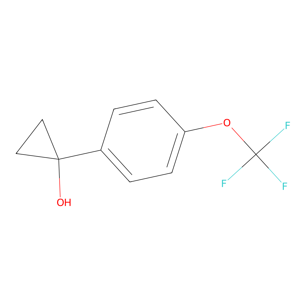 1-[4-(Trifluoromethoxy)phenyl]cyclopropan-1-ol molecular structure, CAS 1822986-38-8