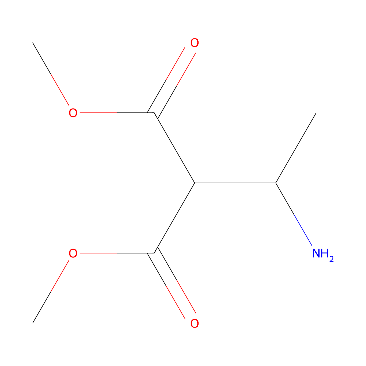 1,3-Dimethyl 2-(1-aminoethyl)propanedioate molecular structure, CAS 1822986-86-6