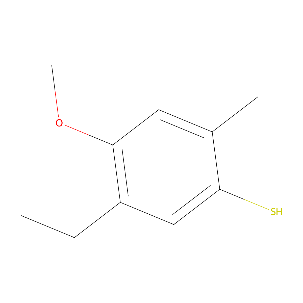 5-Ethyl-4-methoxy-2-methylbenzene-1-thiol molecular structure, CAS 1822988-60-2