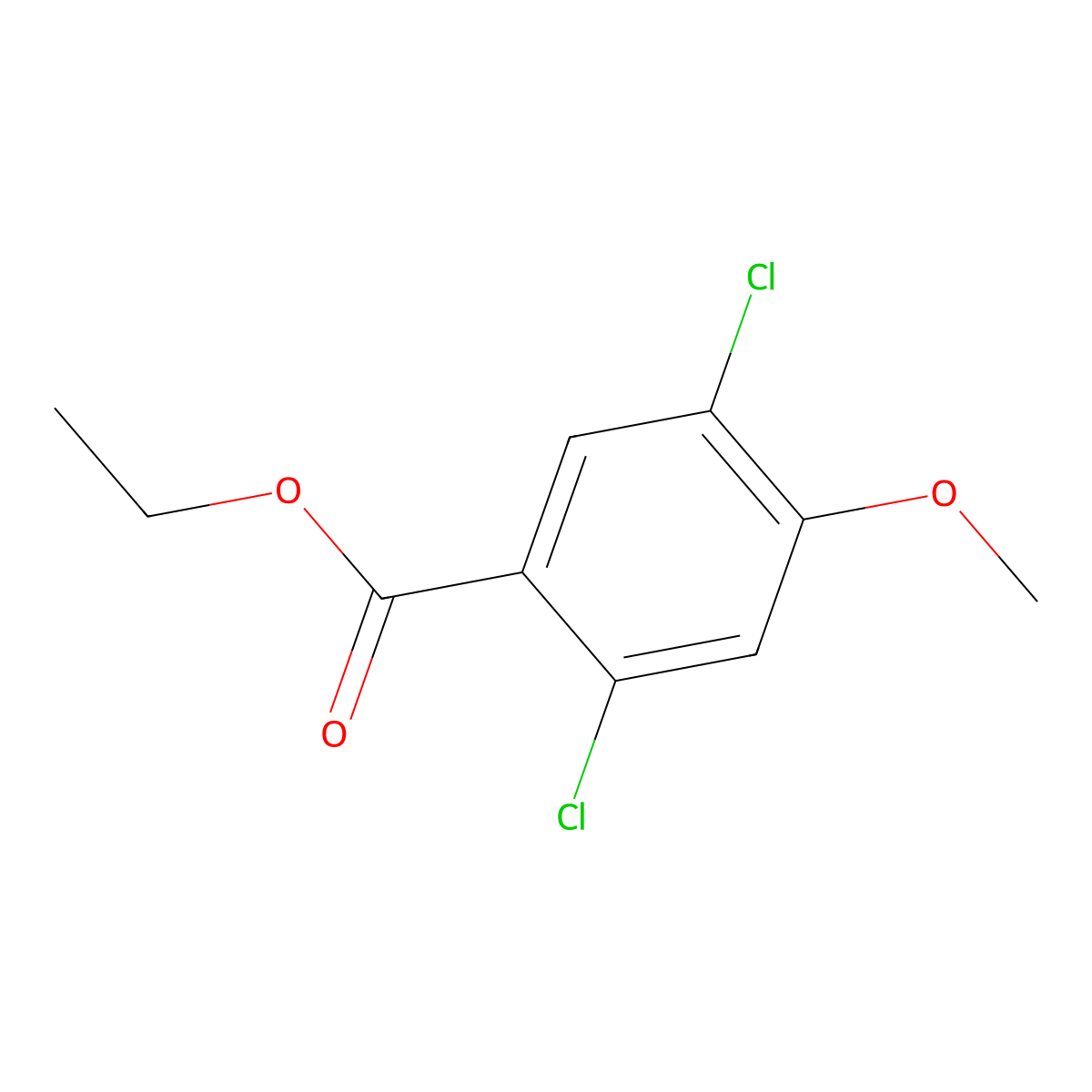Ethyl 2,5-dichloro-4-methoxybenzoate molecular structure, CAS 1822989-53-6