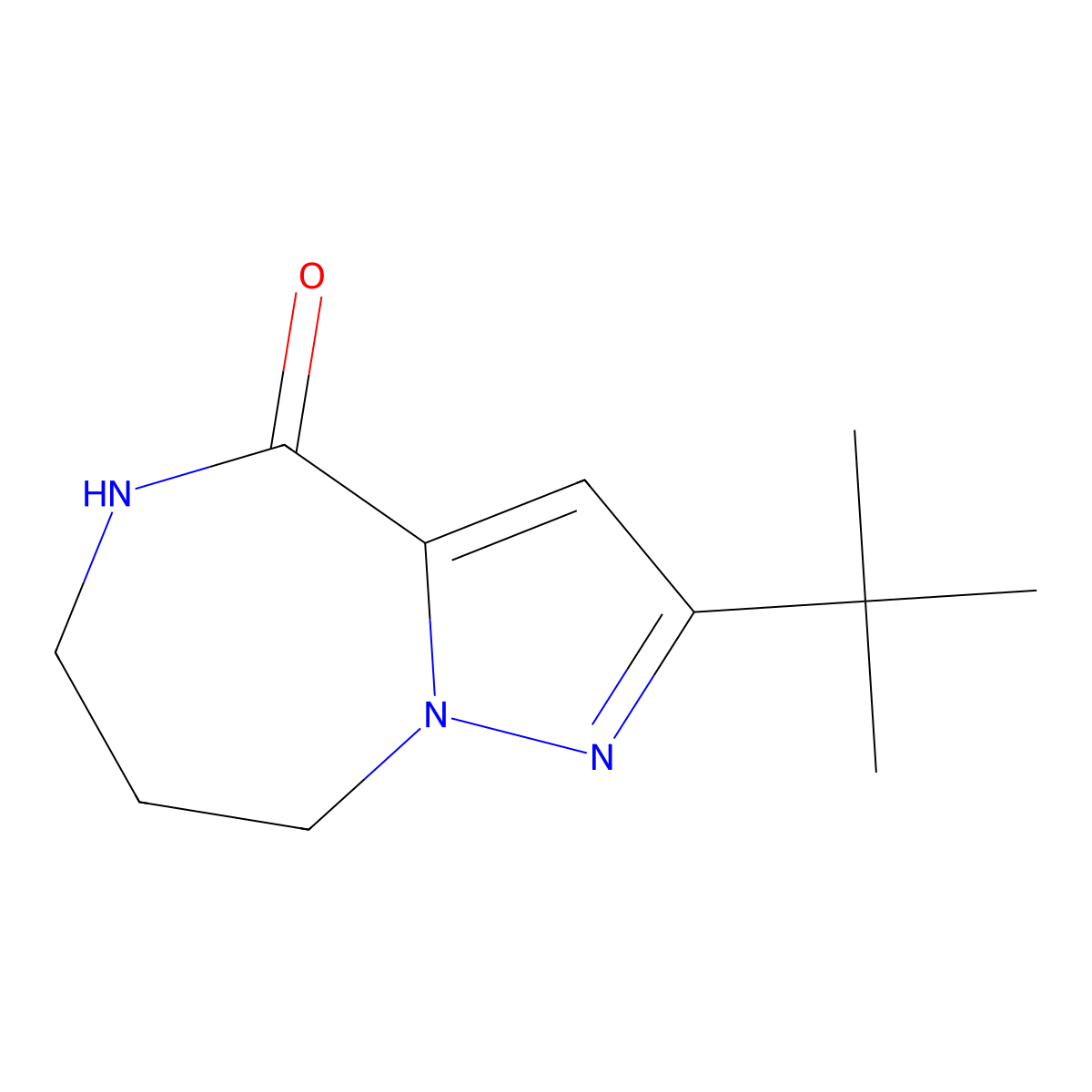 2-(tert-Butyl)-5,6,7,8-tetrahydro-4H-pyrazolo[1,5-a][1,4]diazepin-4-one molecular structure, CAS 1822989-63-8