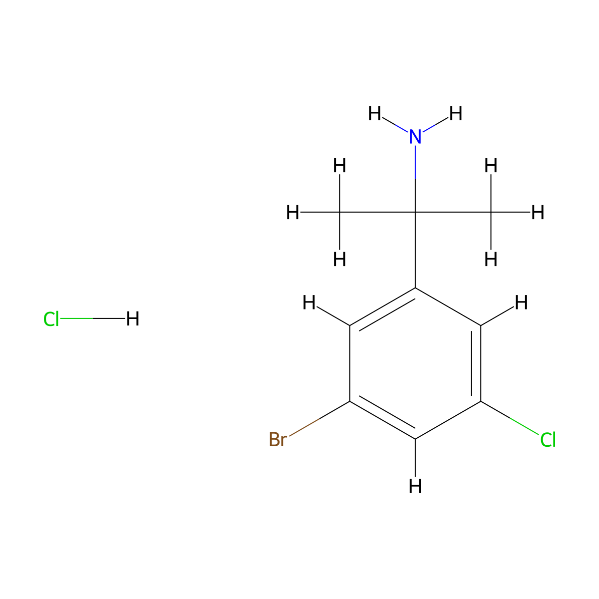2-(3-Bromo-5-chlorophenyl)propan-2-amine hydrochloride molecular structure, CAS 1822990-96-4