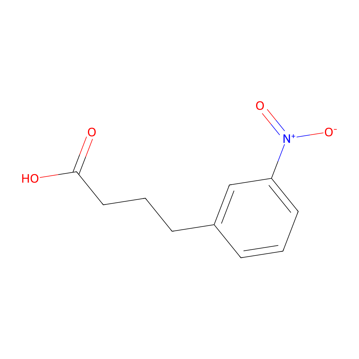 Benzenebutanoic acid, 3-nitro- molecular structure, CAS 1823-15-0