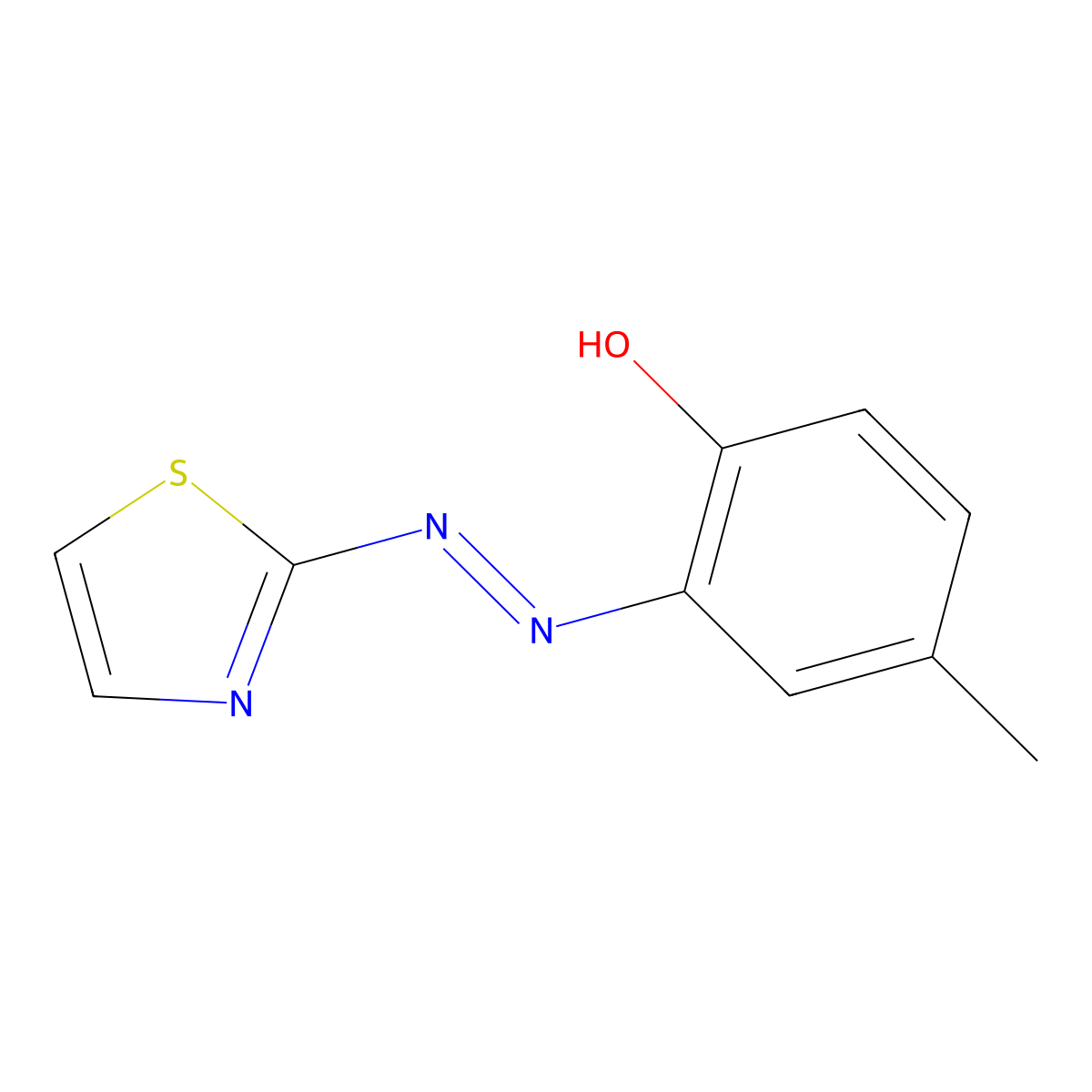 2-(2-Thiazolylazo)-p-cresol molecular structure, CAS 1823-44-5