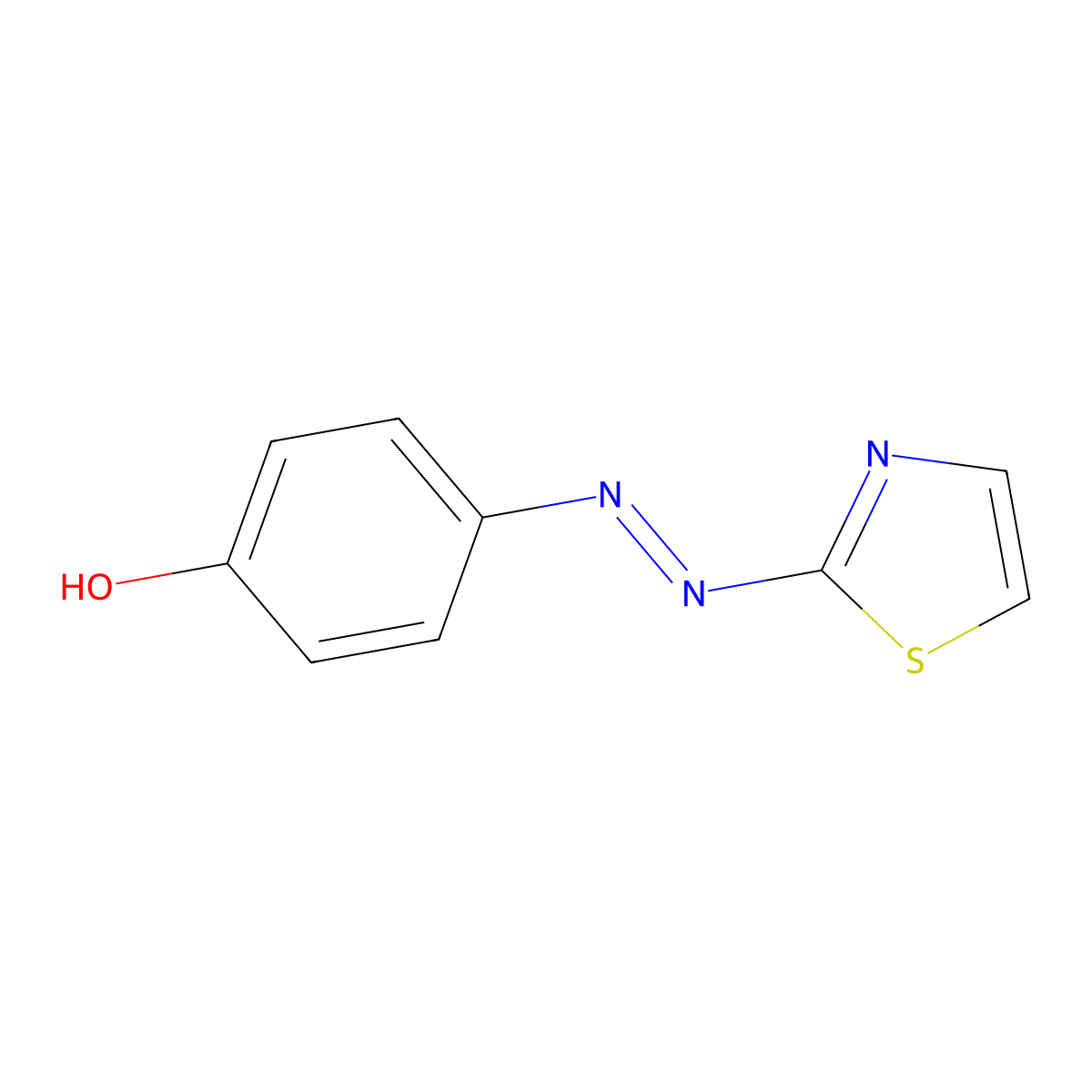 4-(2-(2-Thiazolyl)diazenyl)phenol molecular structure, CAS 1823-45-6