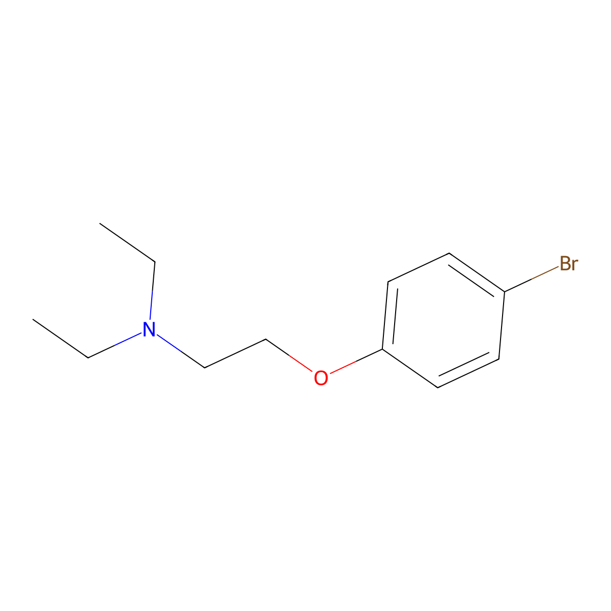 2-(4-bromophenoxy)-N,N-diethylethanamine molecular structure, CAS 1823-62-7