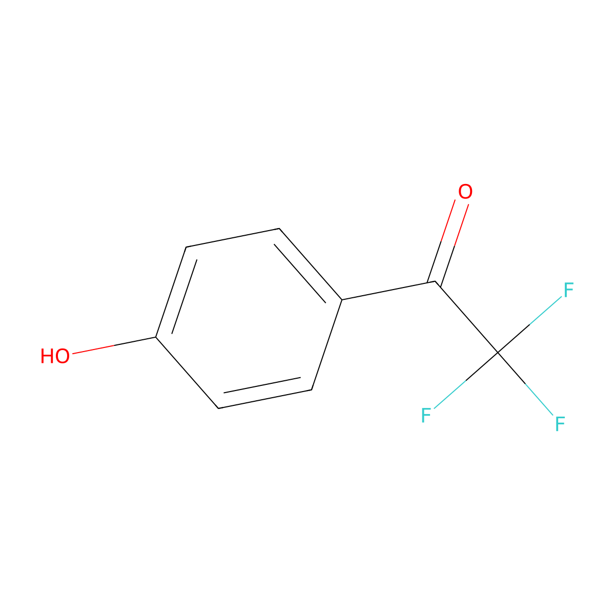 2,2,2-Trifluoro-1-(4-hydroxyphenyl)ethanone molecular structure, CAS 1823-63-8