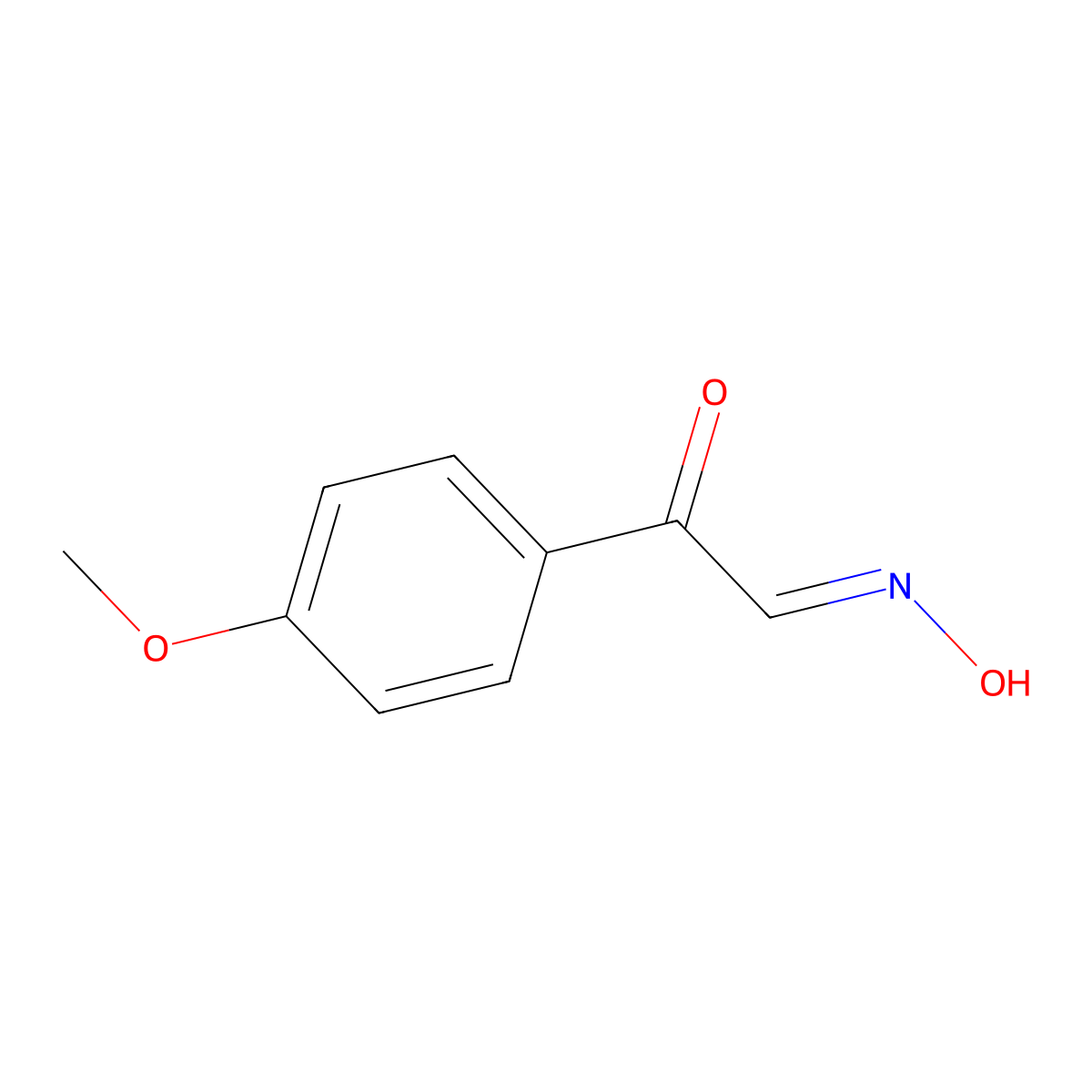2-Hydroxyimino-1-(4-methoxyphenyl)ethanone molecular structure, CAS 1823-76-3
