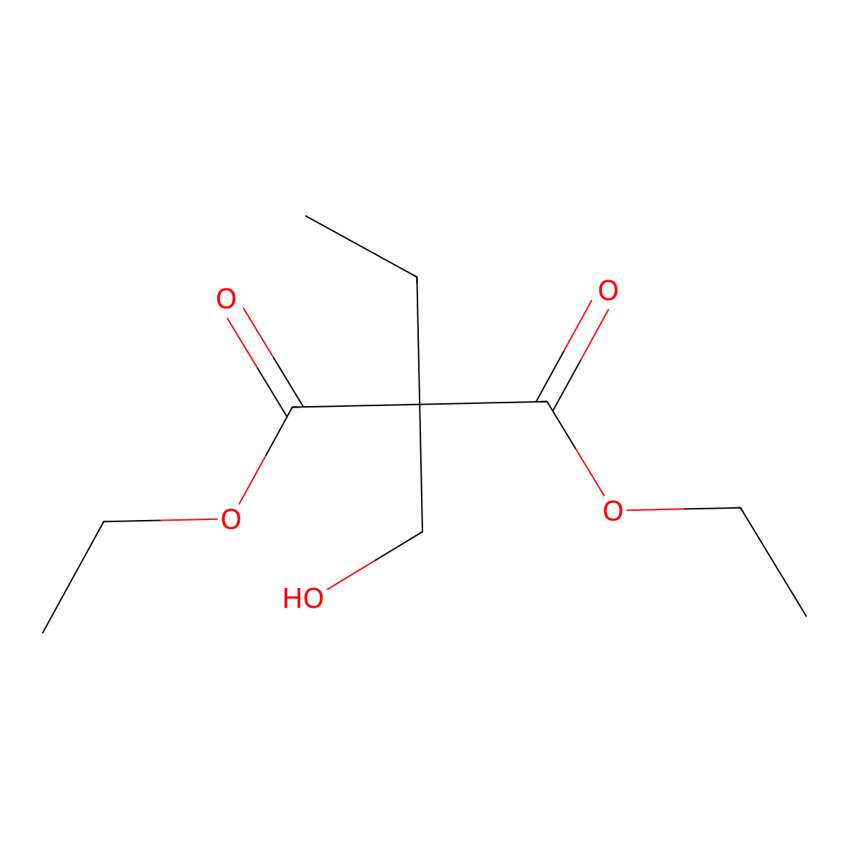 Diethyl 2-ethyl-2-(hydroxymethyl)malonate molecular structure, CAS 1823-88-7