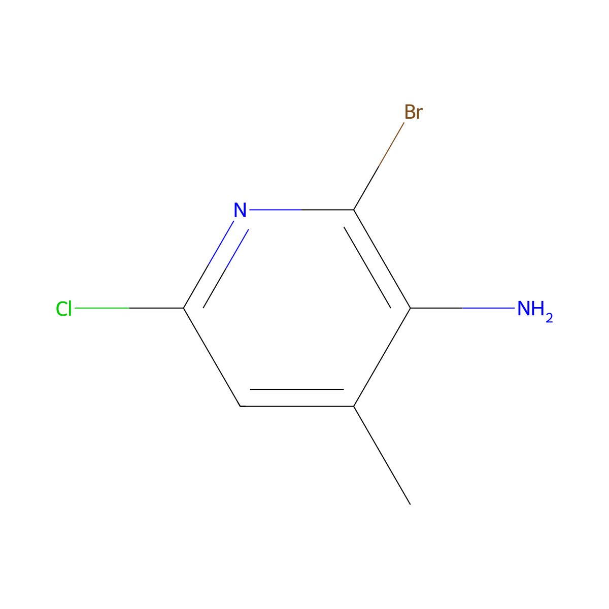 2-Bromo-6-chloro-4-methylpyridin-3-amine molecular structure, CAS 1823000-04-9