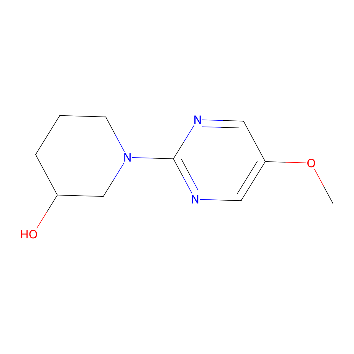 1-(5-Methoxypyrimidin-2-yl)piperidin-3-ol molecular structure, CAS 1823002-11-4