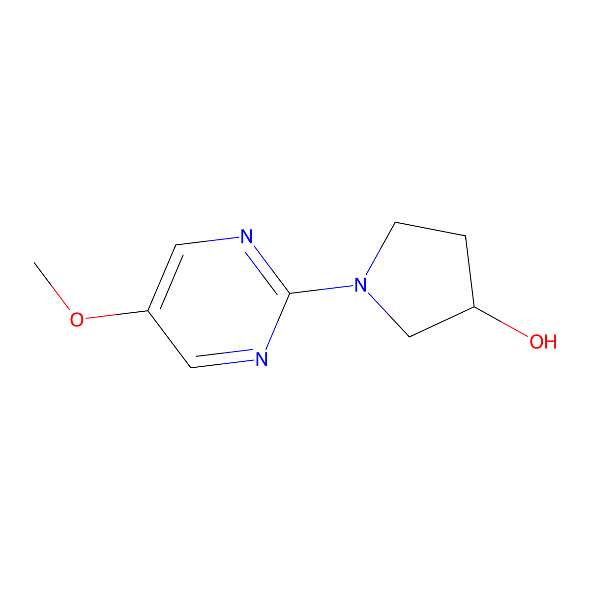 1-(5-Methoxypyrimidin-2-yl)pyrrolidin-3-ol molecular structure, CAS 1823002-18-1