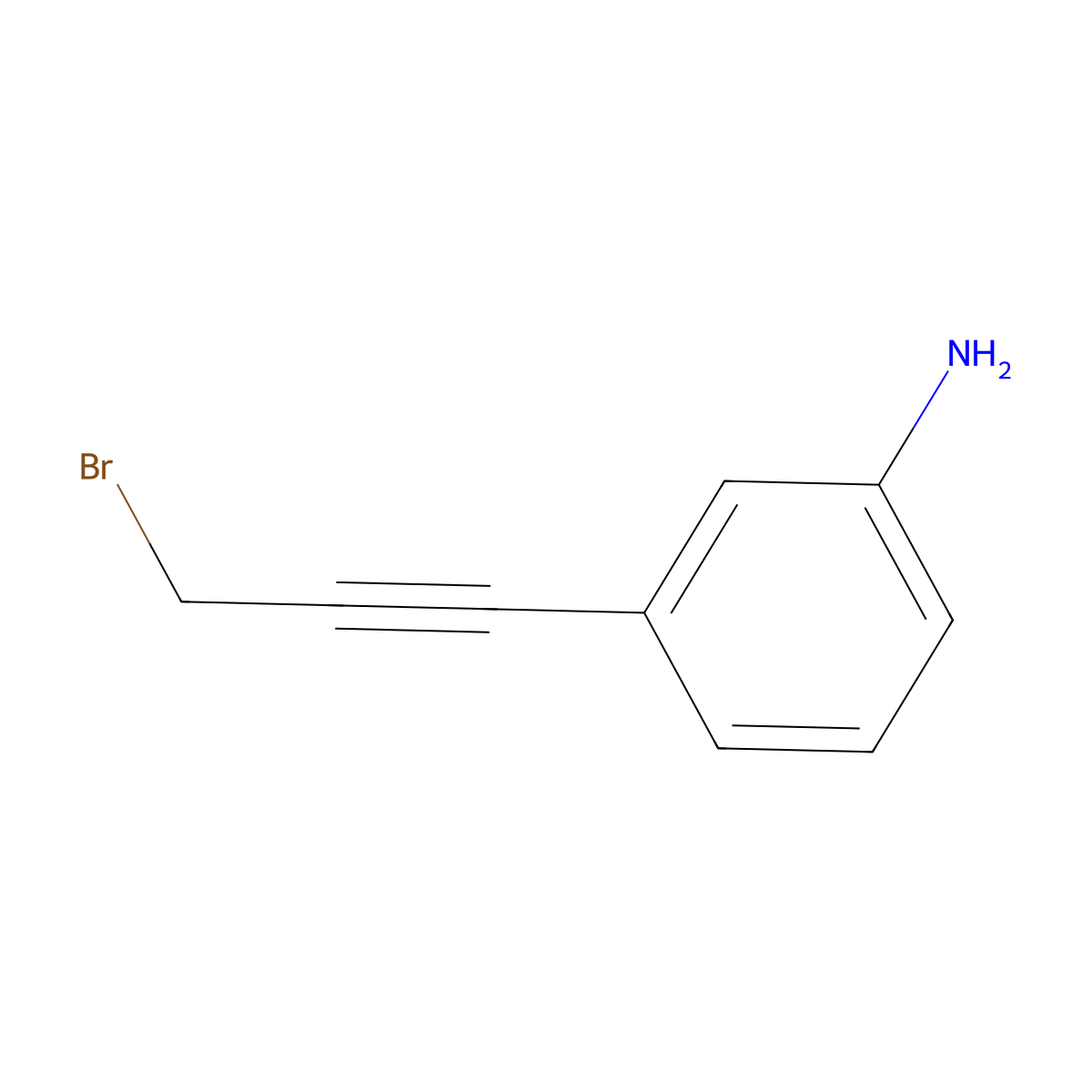 3-(3-Bromoprop-1-YN-1-YL)aniline molecular structure, CAS 1823003-59-3