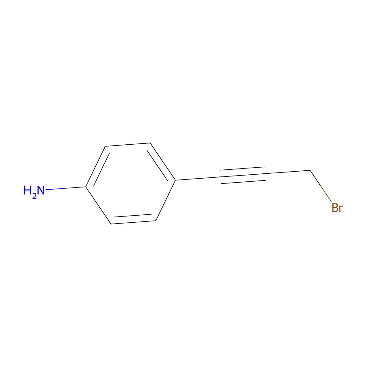4-(3-Bromoprop-1-YN-1-YL)aniline molecular structure, CAS 1823003-62-8