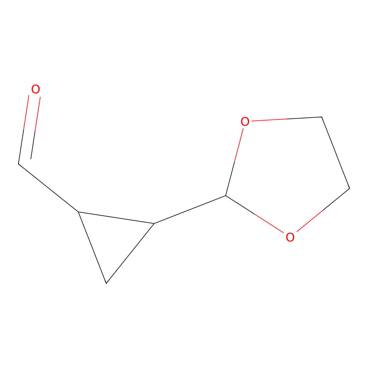 2-(1,3-Dioxolan-2-yl)cyclopropane-1-carbaldehyde molecular structure, CAS 1823008-74-7
