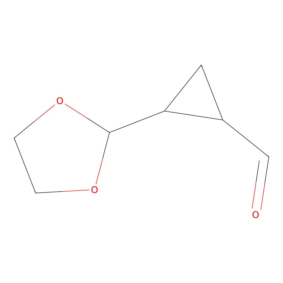 2-(1,3-Dioxolan-2-yl)cyclopropane-1-carbaldehyde molecular structure, CAS 1823008-74-7