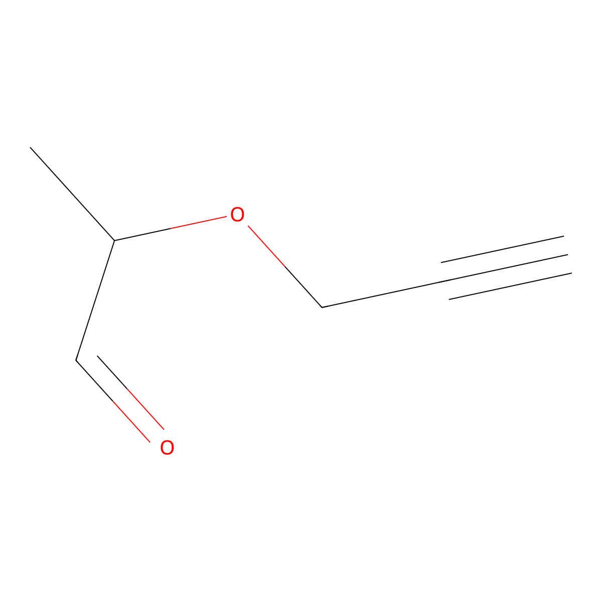 2-(Prop-2-yn-1-yloxy)propanal molecular structure, CAS 1823010-24-7