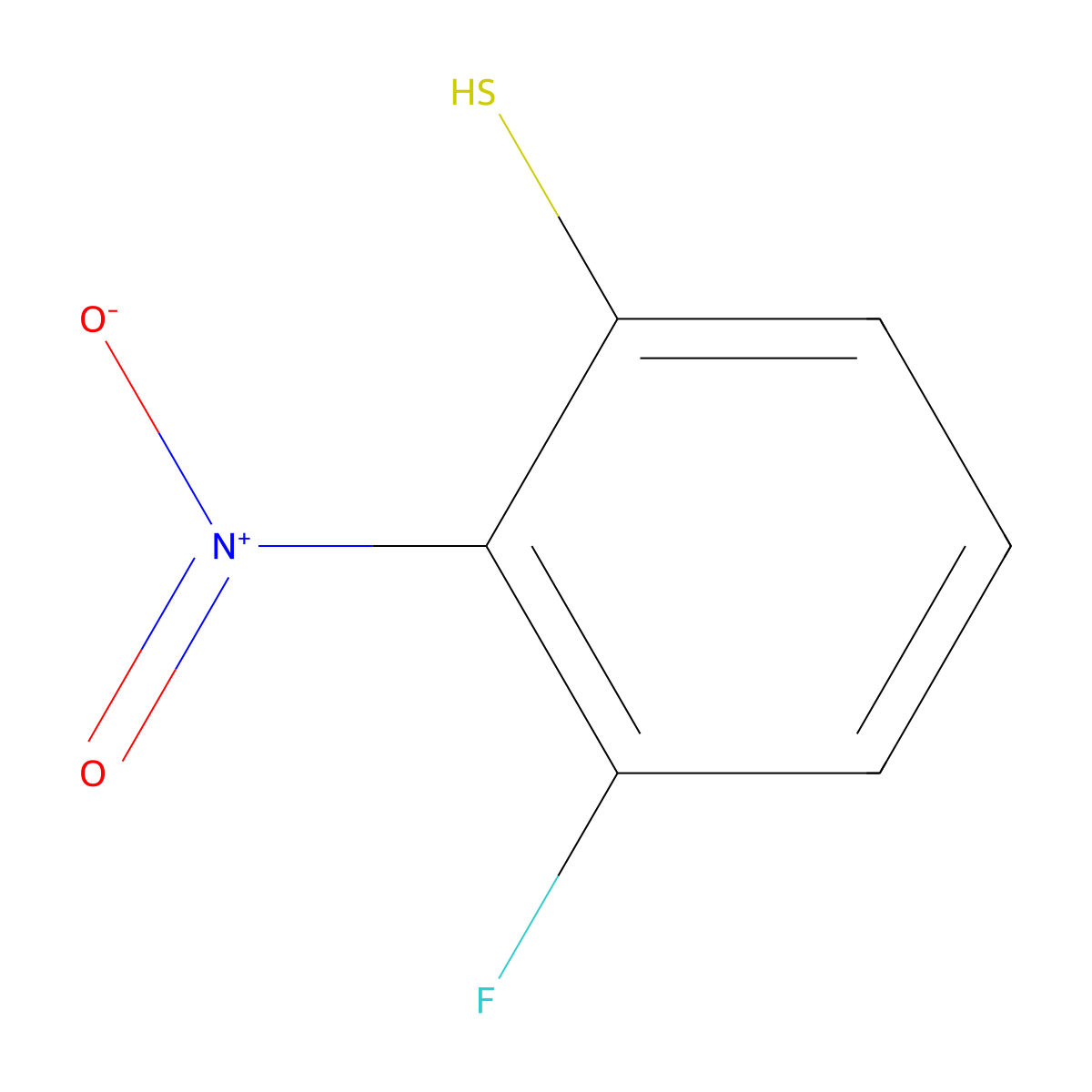3-Fluoro-2-nitrobenzenethiol molecular structure, CAS 1823014-60-3