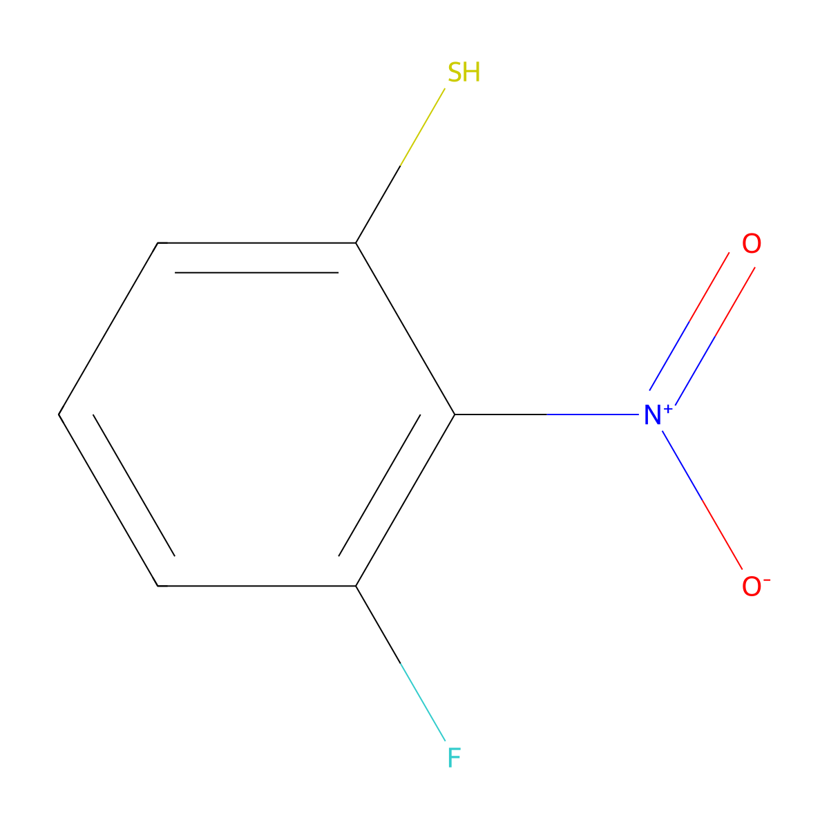 3-Fluoro-2-nitrobenzenethiol molecular structure, CAS 1823014-60-3