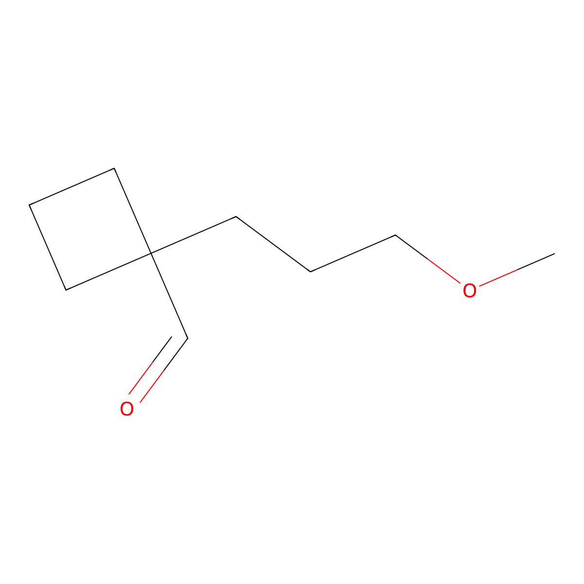 1-(3-Methoxypropyl)cyclobutane-1-carbaldehyde molecular structure, CAS 1823022-03-2