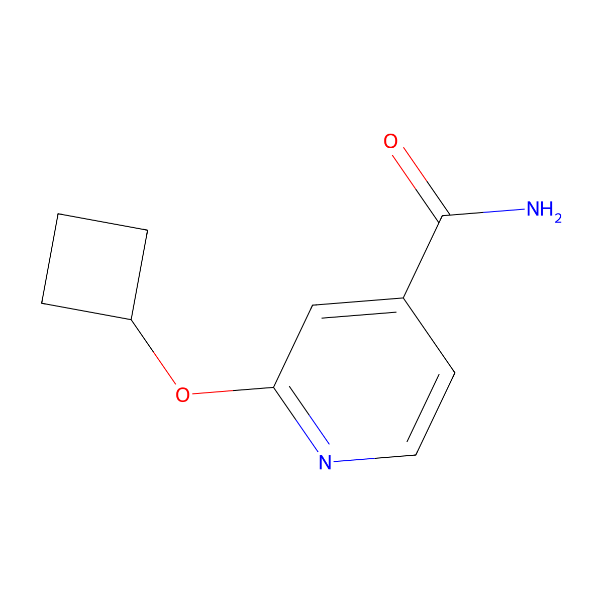 2-(Cyclobutyloxy)-4-pyridinecarboxamide molecular structure, CAS 1823023-46-6