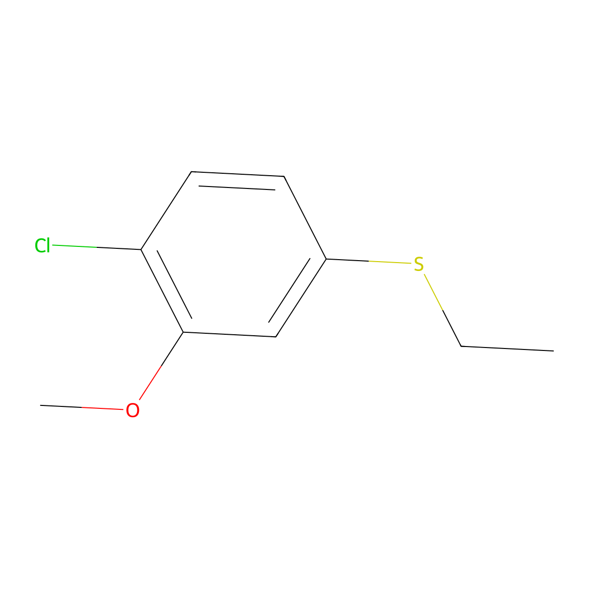 1-Chloro-4-(ethylthio)-2-methoxybenzene molecular structure, CAS 1823028-18-7