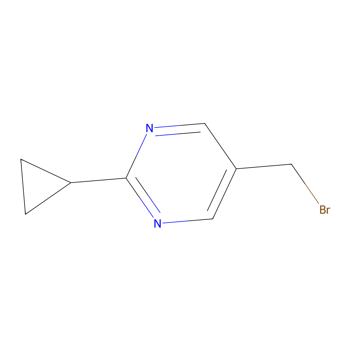 5-(Bromomethyl)-2-cyclopropylpyrimidine molecular structure, CAS 1823028-59-6