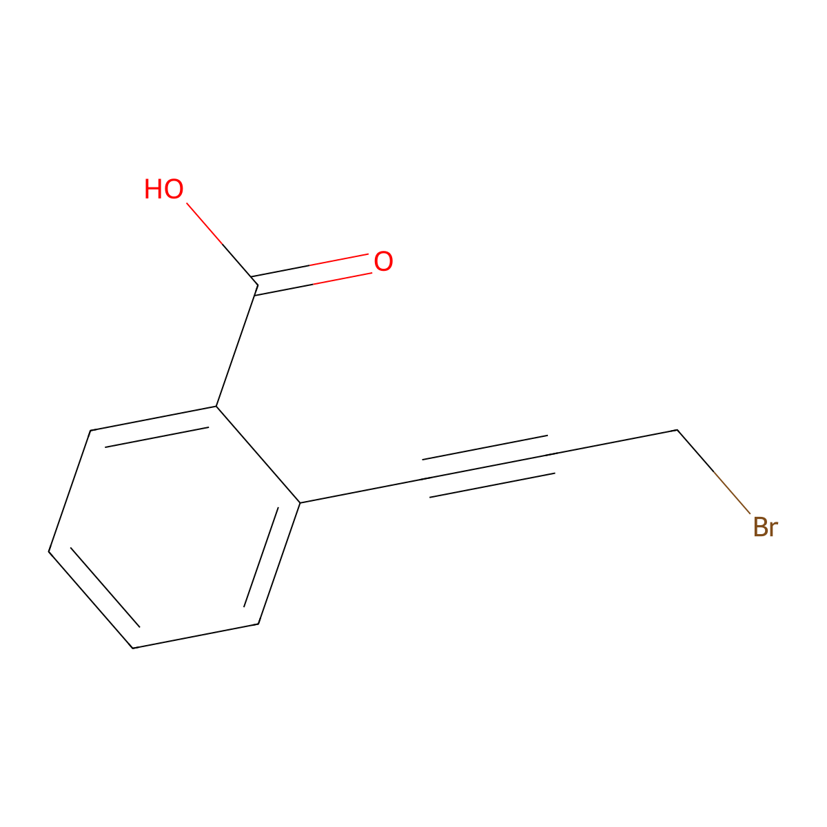 2-(3-Bromoprop-1-YN-1-YL)benzoic acid molecular structure, CAS 1823037-56-4