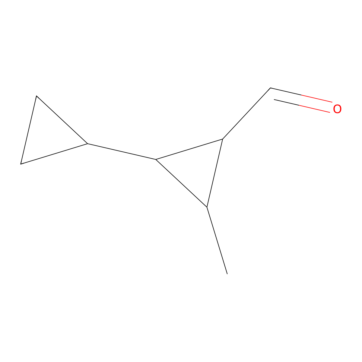 2-Cyclopropyl-3-methylcyclopropane-1-carbaldehyde molecular structure, CAS 1823038-20-5
