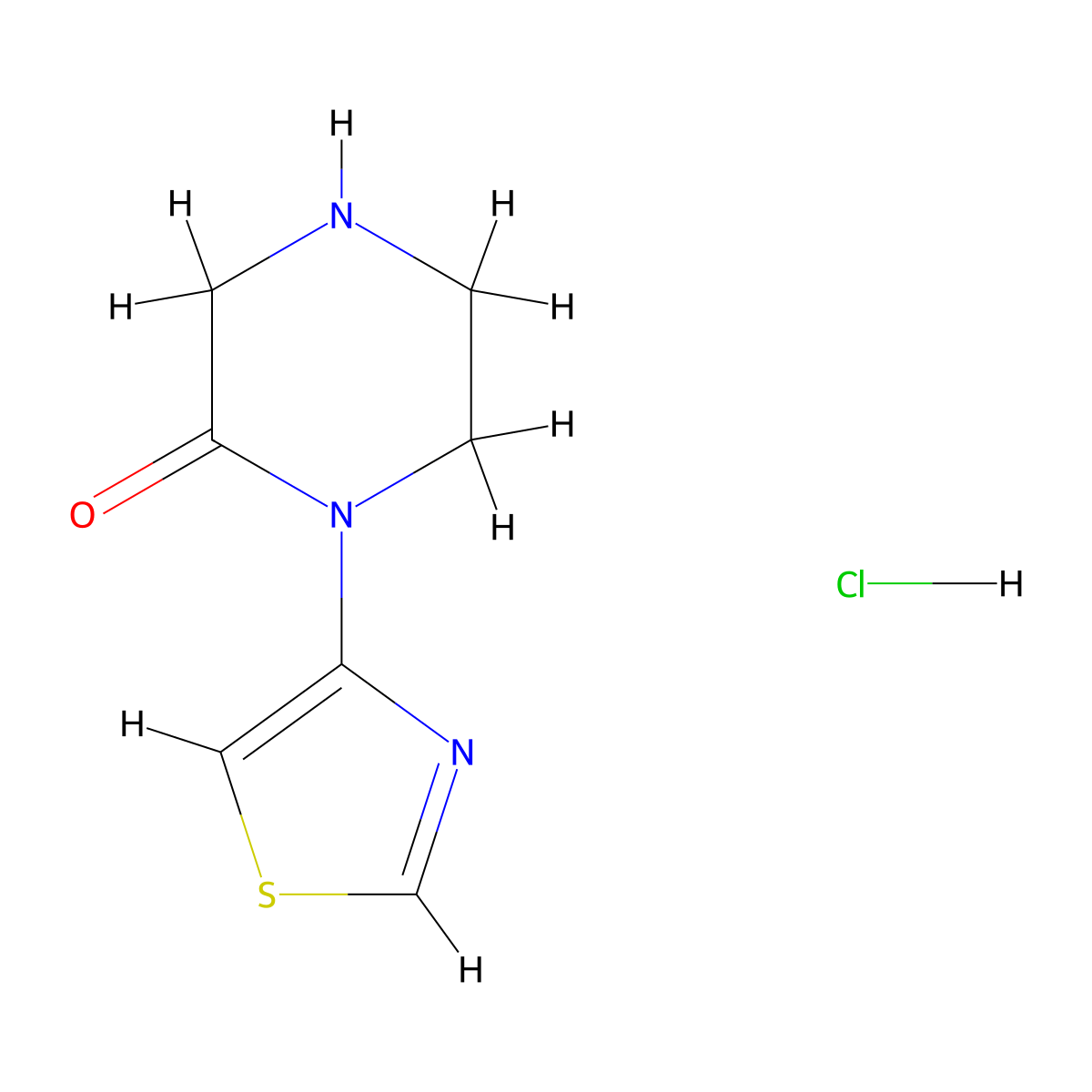 1-(1,3-Thiazol-4-yl)piperazin-2-one hydrochloride molecular structure, CAS 1823043-41-9