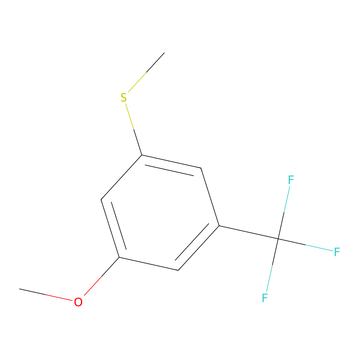 (3-Methoxy-5-(trifluoromethyl)phenyl)(methyl)sulfane molecular structure, CAS 1823046-41-8
