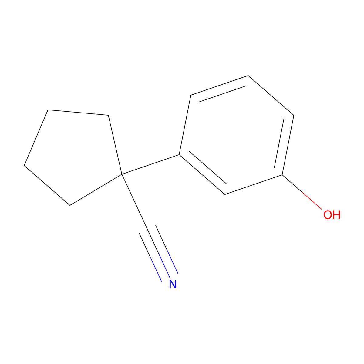 1-(3-Hydroxyphenyl)cyclopentane-1-carbonitrile molecular structure, CAS 1823046-46-3